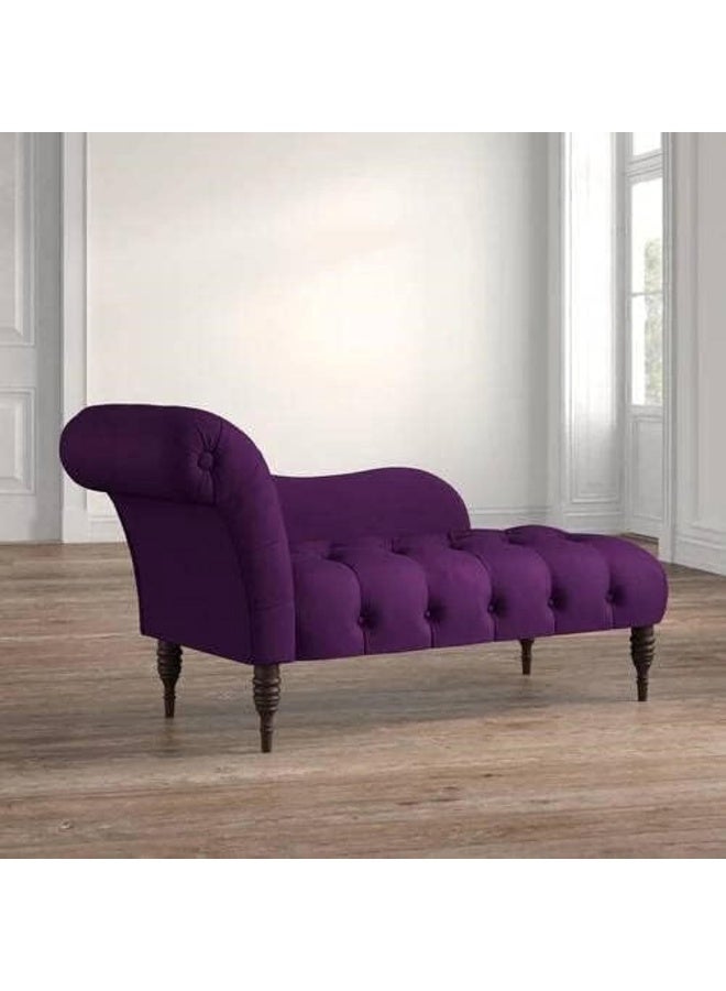 Zayn comforts كرسي تشيس لونج مخمل أنيق مزخرف - ديوان تقليدي لمساحات المعيشة الفاخرة (بنفسجي) - Image 5