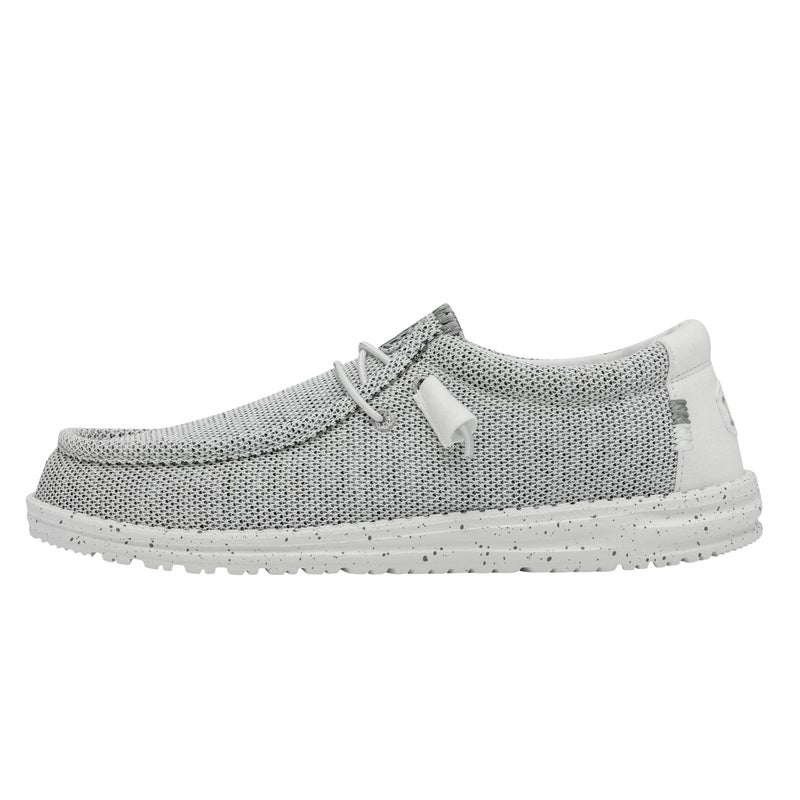 Hey Dude Men's Wally Sox Stone White Size 9 | Men’s Shoes | Men's Lace Up Loafers | Comfortable & Light-Weight - Image 1