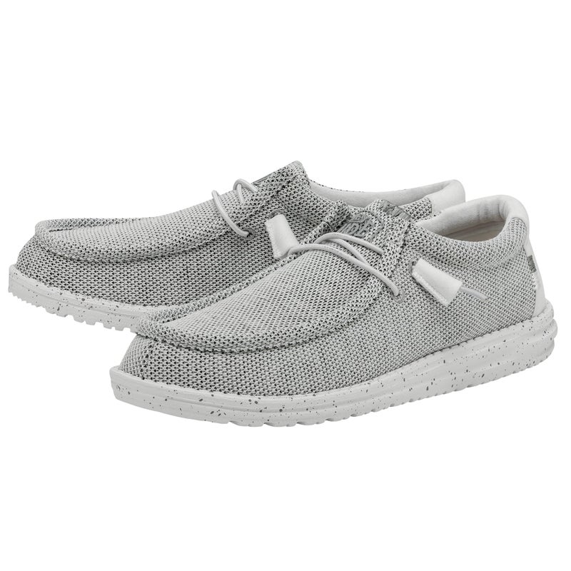 Hey Dude Men's Wally Sox Stone White Size 9 | Men’s Shoes | Men's Lace Up Loafers | Comfortable & Light-Weight - Image 4