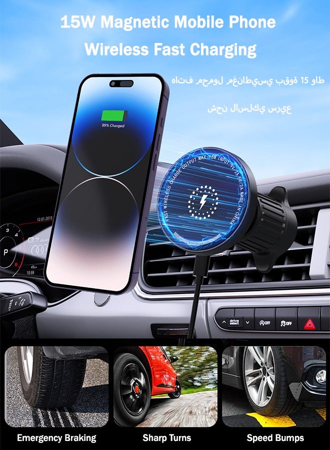 Magnetic Car Phone Holder For Air Vent, Anti Shake Mobile Holder Car With Ultra Stable Hook Design, 360° Rotation, Suitable for iPhone and Android Devices—Vent Type - Image 3