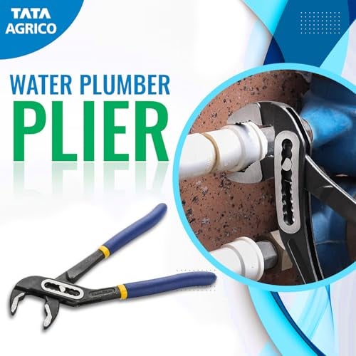 AGRICO Tata Agrico Water Pump Plier 7 Inch (250mm) | Adjustable Groove Joint Plier with 7 Position Size Adjustment | Heavy Duty Plumber Tool with Non-Slip Cushion Grip for Pipes, Nuts & Bolts (Blue) - Image 3