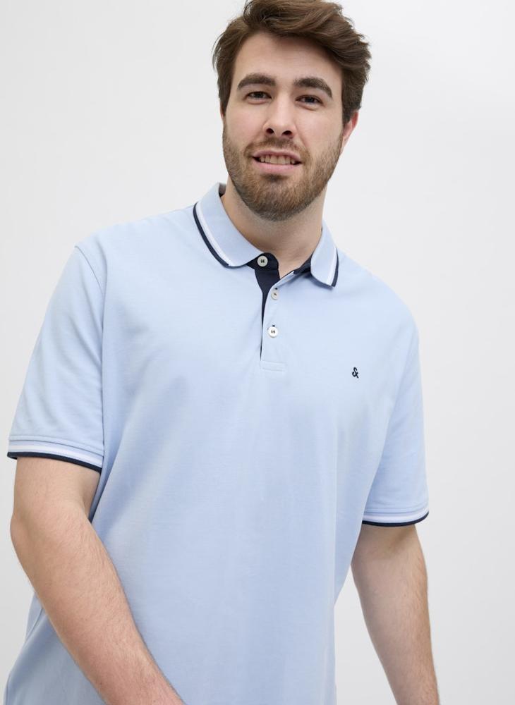 JACK & JONES Plus Size Logo Print Polo Shirt  - Image 4