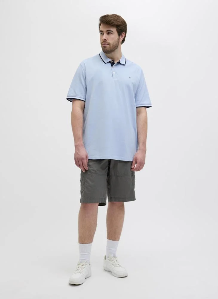 JACK & JONES Plus Size Logo Print Polo Shirt