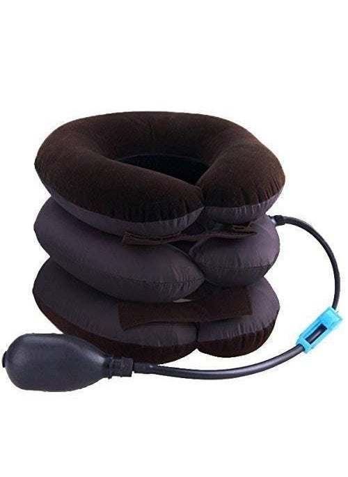 GalSports GalSports Portable Neck Pillow Three Layers Tractor Massager Excerciser for Cervical Spine Neck Back Shoulder Pain Massagers Pillow Comfort Pneumatic Air Bag Three Tier InflatablE  - Image 2