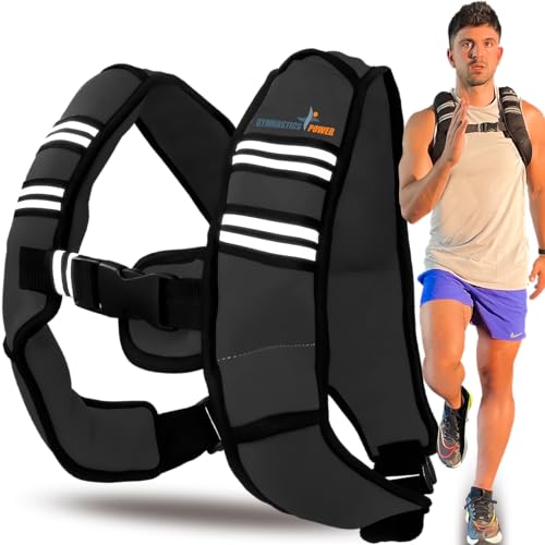GYMNASTICS POWER Weighted Vest for Men and Women 6-20 Lbs Adjustable Workout Vest for Strength Training, Running, Cardio, Fitness & Cross Training (Black, 10 LB) - Image 1