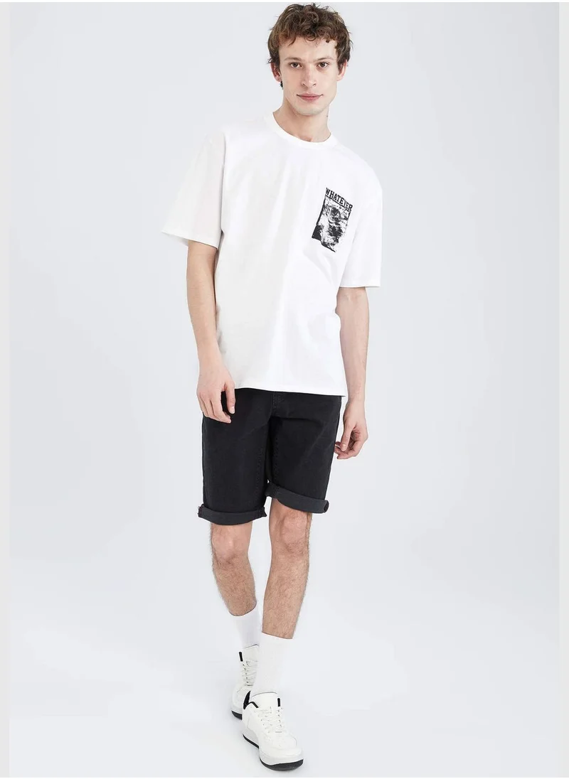 DeFacto Oversized Short Sleeve Back Print T-Shirt