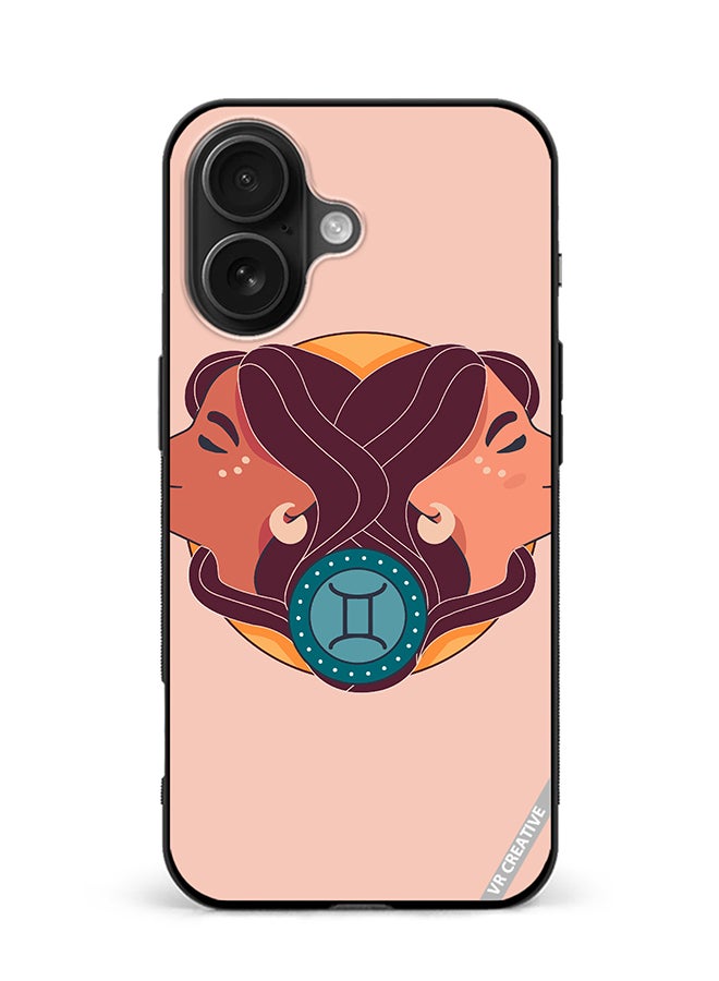 Protective Case Cover For Apple iPhone 16 Plus Gemini Zodiac Signs Design Multicolour