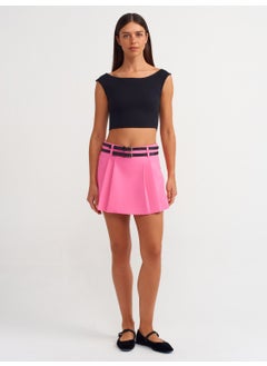Dilvin 20869 Boat Neck Crop Top-Black  - Image 3