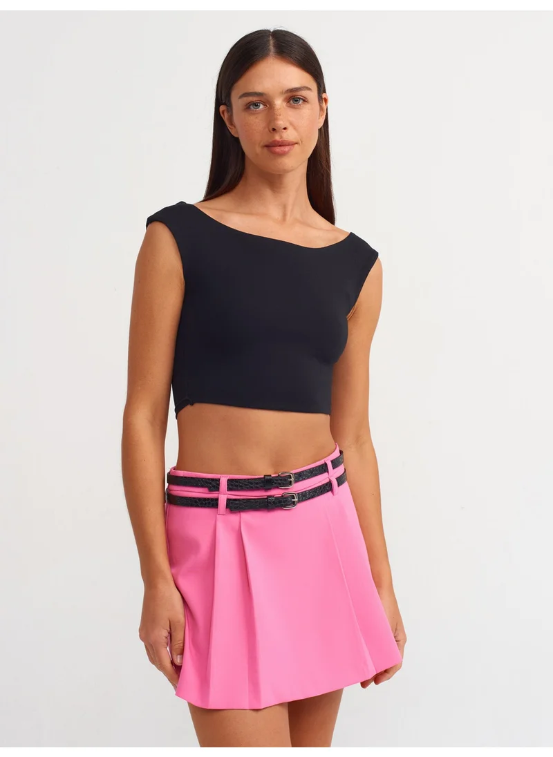 ديلفين 20869 Boat Neck Crop Top-Black