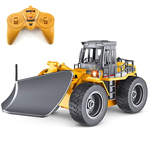 fisca RC Truck Remote Control Snow Plow 6 Channel 24G Alloy Snow Sweeper Vehicle 4WD Tractor Toy with Lights for Kids - Image 1