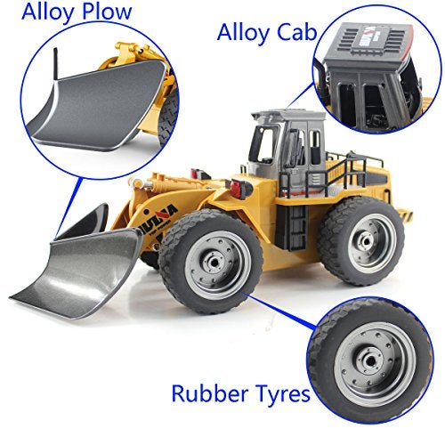 fisca RC Truck Remote Control Snow Plow 6 Channel 24G Alloy Snow Sweeper Vehicle 4WD Tractor Toy with Lights for Kids - Image 5
