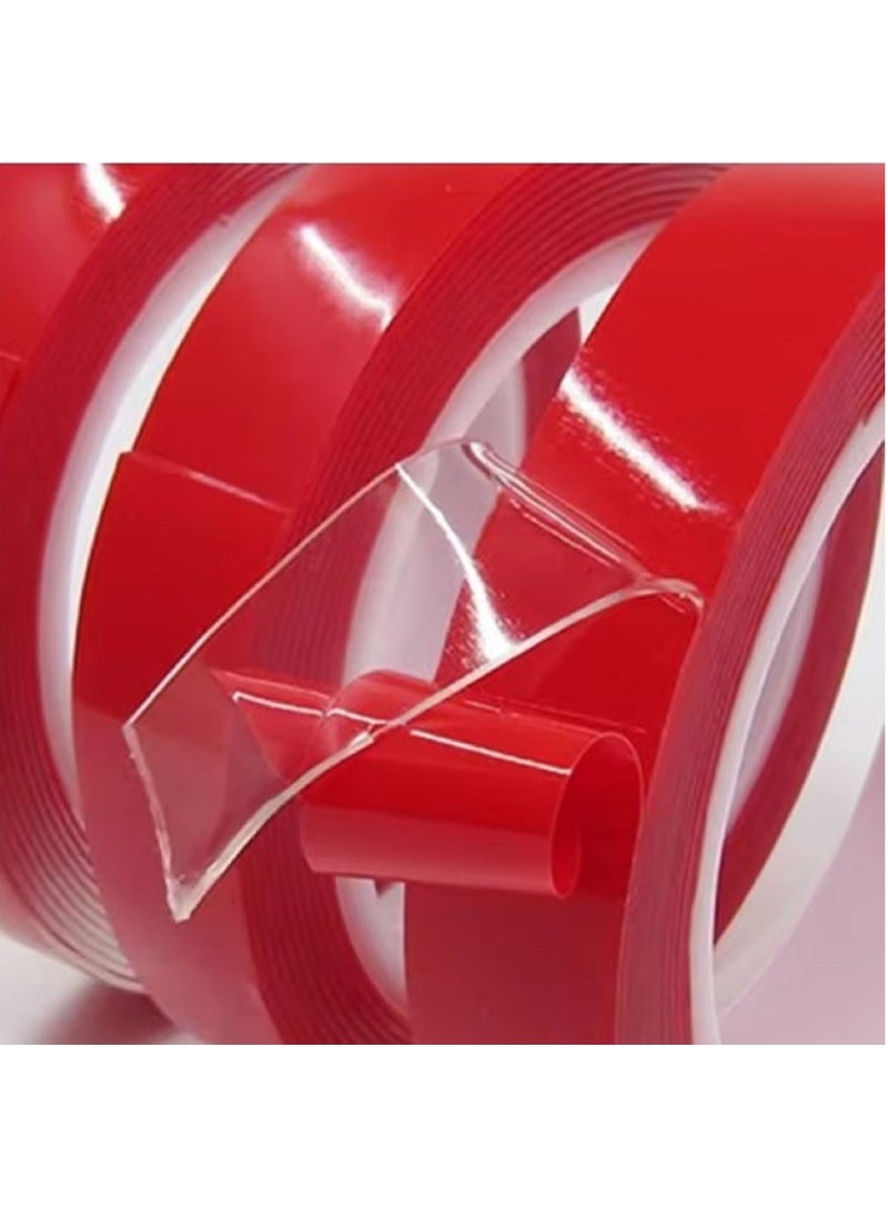 Generic Double Sided Adhesive Tape Acrylic Transparent No Traces Waterproof Red Tape Sticker 15mmx3m  - Image 3