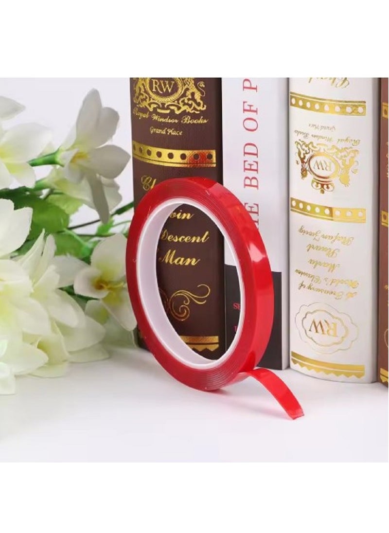 Generic Double Sided Adhesive Tape Acrylic Transparent No Traces Waterproof Red Tape Sticker 15mmx3m  - Image 5