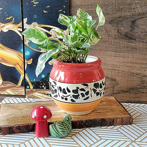 Niyara Ceramic planters pots for Indoor Outdoor Home, Garden Office Decor Balcony Planters Gamla Flower Size Small 6 inches (Mughal) - Image 2