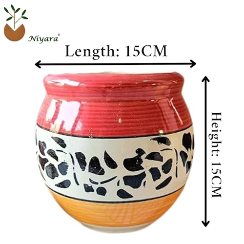 Niyara Ceramic planters pots for Indoor Outdoor Home, Garden Office Decor Balcony Planters Gamla Flower Size Small 6 inches (Mughal) - Image 5
