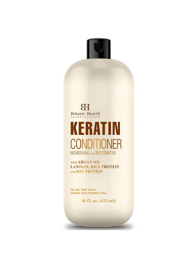 Botanic Hearth Keratin Conditioner With Argan Oil Natural Sulfate Free Keratin Hair Treatment For Normal Dry Or Damaged Hair All Hair Types Women And Men Color Treated Hair 16 Fl Oz  - Image 1