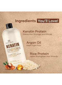 Botanic Hearth Keratin Conditioner With Argan Oil Natural Sulfate Free Keratin Hair Treatment For Normal Dry Or Damaged Hair All Hair Types Women And Men Color Treated Hair 16 Fl Oz  - Image 3