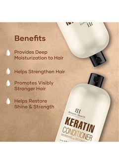 Botanic Hearth Keratin Conditioner With Argan Oil Natural Sulfate Free Keratin Hair Treatment For Normal Dry Or Damaged Hair All Hair Types Women And Men Color Treated Hair 16 Fl Oz  - Image 4