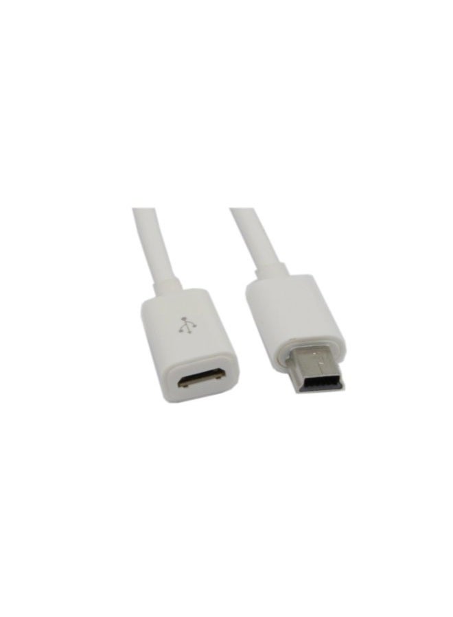 zdyCGTime Micro USB to Mini USB Extension Cable - CGTime Micro USB Female to Mini USB Male Charging & Sync Adapter Cable Cord(2 Pack White) - Image 5