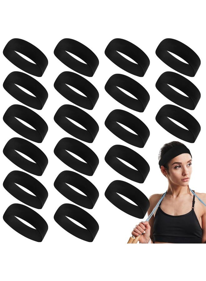 Hotop 20 Pcs Hair Headbands for Women Soft Stretchy Hairband Women Girls Hair Accessories for Casual Outfits Spa Yoga Running and More (Black) - Image 1