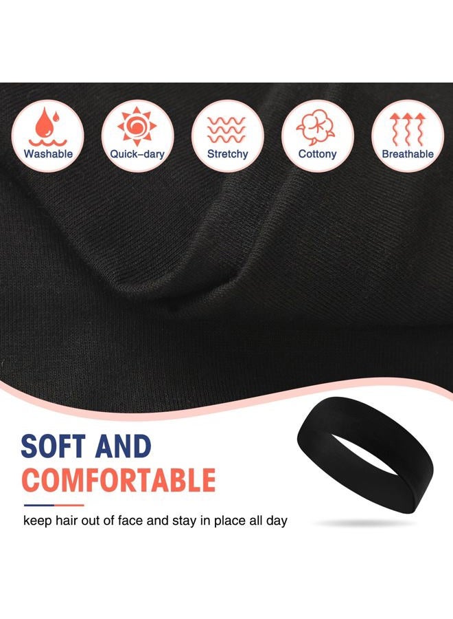 Hotop 20 Pcs Hair Headbands for Women Soft Stretchy Hairband Women Girls Hair Accessories for Casual Outfits Spa Yoga Running and More (Black) - Image 3