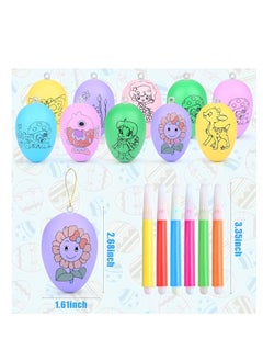 MAGIC VAULT 12Pcs Egg Painting Kit | 12 party Eggs with 48 Color Pens Decorations Kit | DIY Doodling and Decorating Paintable Hanging Fake Eggs - For Girls Boys, pinata Birthday Goodie Bag fillers, Party  - Image 4