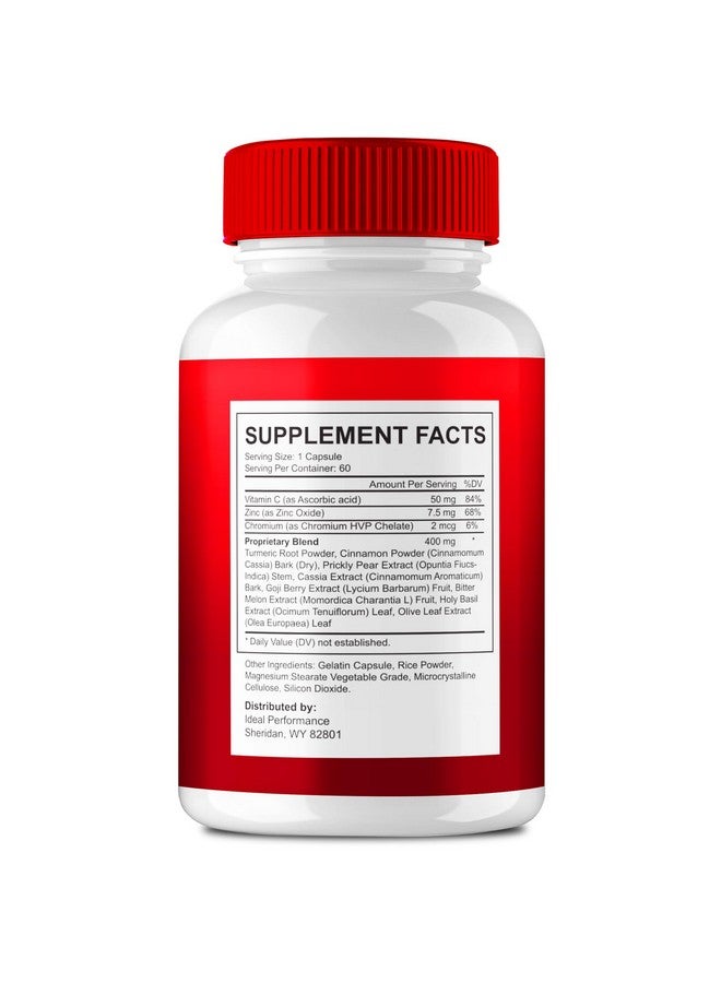 IDEAL PERFORMANCE كبسولات جلوكو أرمور المتقدمة لصيغة الدم، أقراص مكمل جلوكو أرمور الرسمية، صيغة متميزة لدورة دموية صحية ومستويات مستقرة، مراجعات جلوكو أرمور لايت الطبيعية بالكامل (60 كبسولة) - Image 2