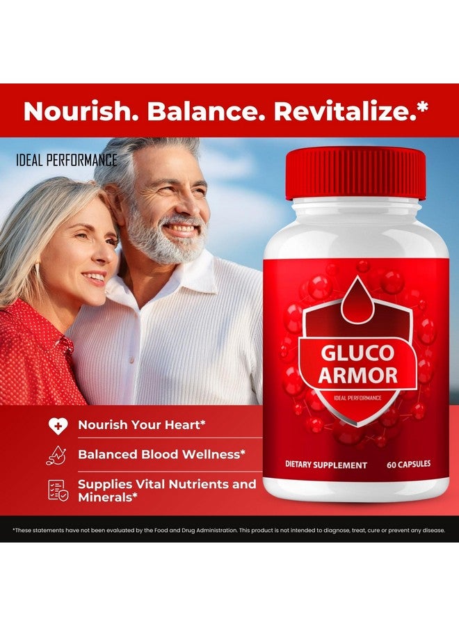IDEAL PERFORMANCE كبسولات جلوكو أرمور المتقدمة لصيغة الدم، أقراص مكمل جلوكو أرمور الرسمية، صيغة متميزة لدورة دموية صحية ومستويات مستقرة، مراجعات جلوكو أرمور لايت الطبيعية بالكامل (60 كبسولة) - Image 5