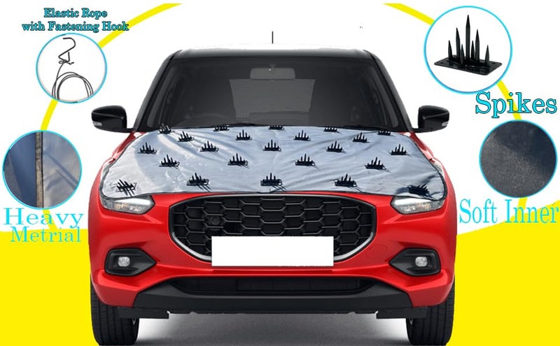 AUTOUNIKO Car Protection Cover from Dogs, Pets and Animal Dustproof Car Body Cover Dog Protection for Bonnet with Spikes Compatible with All Cars Universal Size - Image 5