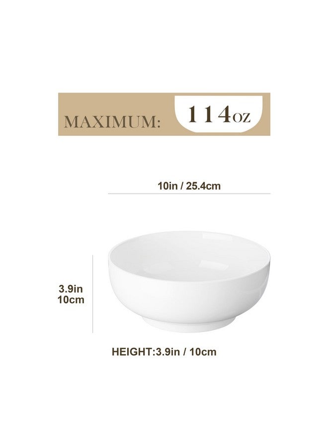 MALACASA Serving Bowls, 114 OZ(10") Extra Large Salad Bowls Set of 2, Porcelain White Serving Bowls for Salad, Soup, Pasta and Dinner, Large Ceramic Bowl Set for Entertaining, Series REGULAR - Image 2
