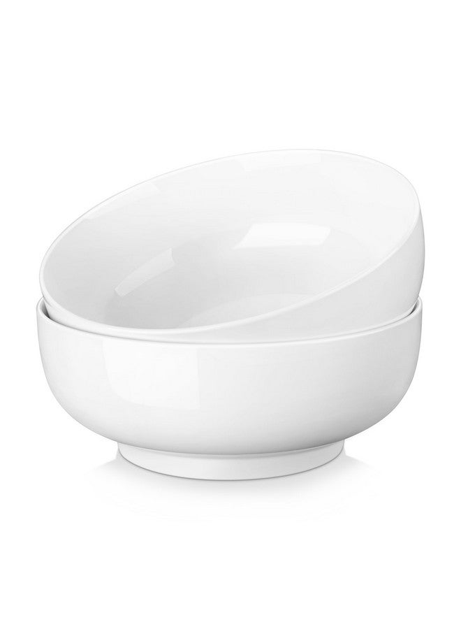 MALACASA Serving Bowls, 114 OZ(10") Extra Large Salad Bowls Set of 2, Porcelain White Serving Bowls for Salad, Soup, Pasta and Dinner, Large Ceramic Bowl Set for Entertaining, Series REGULAR - Image 1