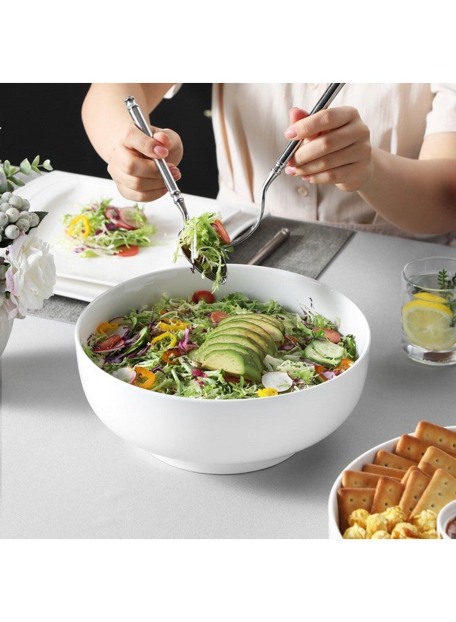 MALACASA Serving Bowls, 114 OZ(10") Extra Large Salad Bowls Set of 2, Porcelain White Serving Bowls for Salad, Soup, Pasta and Dinner, Large Ceramic Bowl Set for Entertaining, Series REGULAR - Image 5