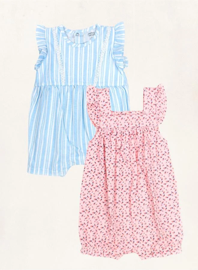 Luna & Lily Pack of 2 - Ruffle Sleeve Baby Romper