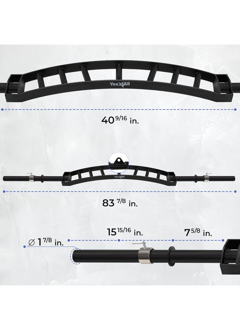 Yes4All Yes4All Multi Grip Barbell  Cable Attachment  Swiss Bar American Bar for Greater Range of Motion with 2 Collars Fits Olympic Weight Plates  Home Gym  Support Pressing Lifting  Curls  - Image 2
