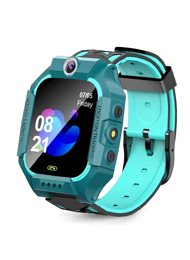 Children's Smart Watch,With Alarm Clock and Flashlight,Pay Attention to Children's Safety,Suitable as a Holiday Gift(Green) - Image 1