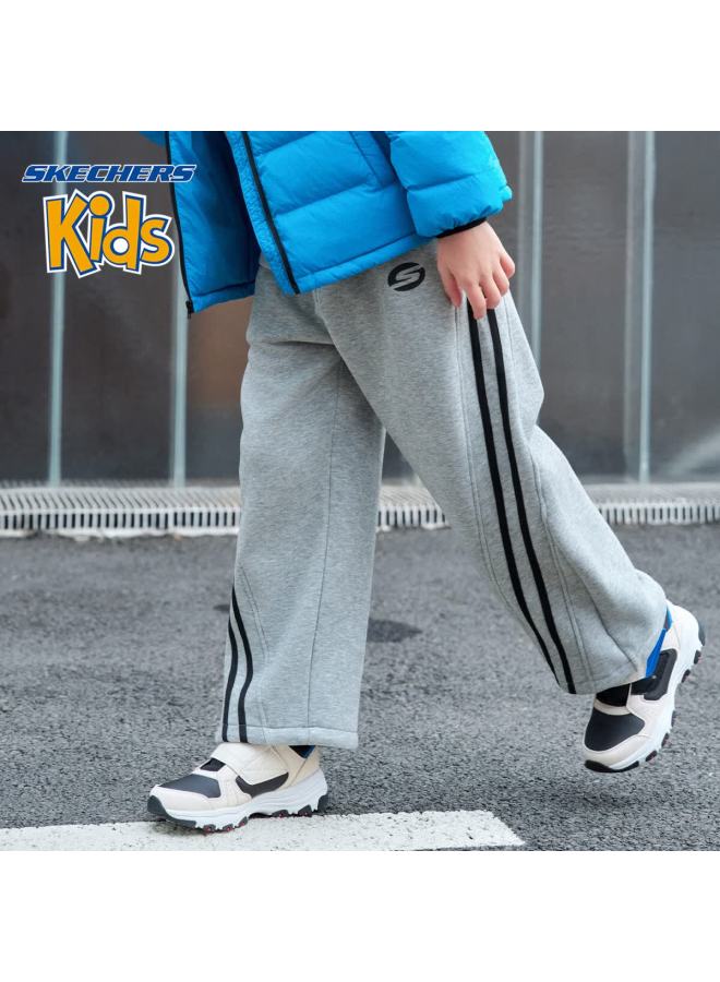 Skechers Boys' Outdoor Striped Sweatpants Winter  Kids' Sports Pants Rainy Gray Size 160 - Image 2