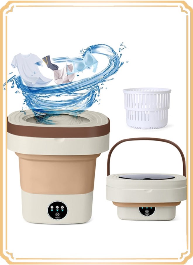 APEX Mini Folding Washing Machine, 8L Portable Washing Machine with Drain Basket, for Apartment, Travel, Underwear, Personal, Kids  - Image 1