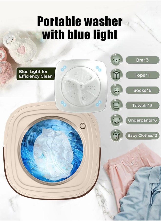 APEX Mini Folding Washing Machine, 8L Portable Washing Machine with Drain Basket, for Apartment, Travel, Underwear, Personal, Kids  - Image 5
