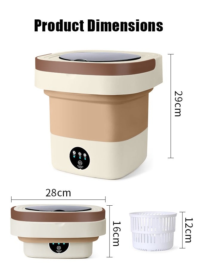 APEX Mini Folding Washing Machine, 8L Portable Washing Machine with Drain Basket, for Apartment, Travel, Underwear, Personal, Kids - Image 5