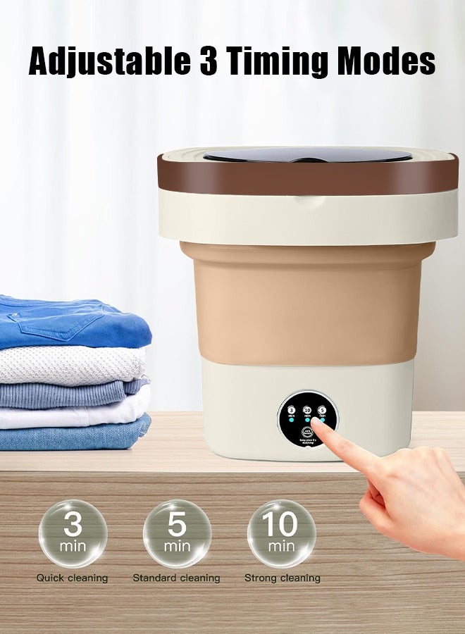 APEX Mini Folding Washing Machine, 8L Portable Washing Machine with Drain Basket, for Apartment, Travel, Underwear, Personal, Kids - Image 3