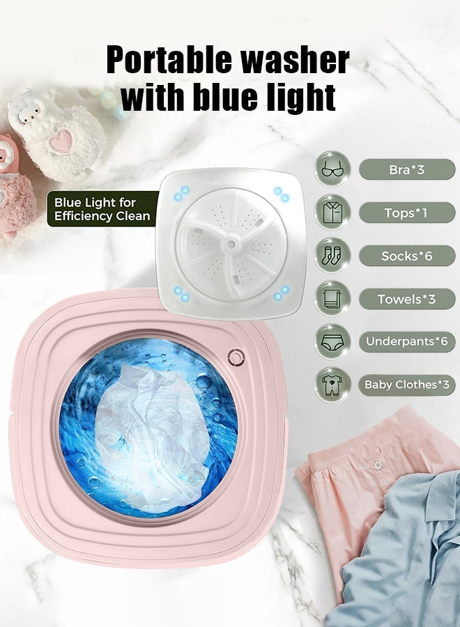 APEX Mini Folding Washing Machine, 8L Portable Washing Machine with Drain Basket, for Apartment, Travel, Underwear, Personal, Kids - Image 3