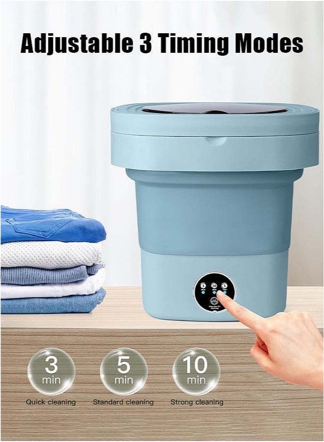 APEX Mini Folding Washing Machine, 8L Portable Washing Machine with Drain Basket, for Apartment, Travel, Underwear, Personal, Kids - Image 2