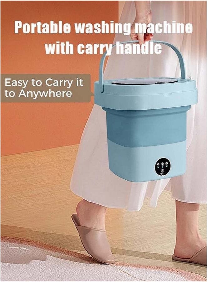 APEX Mini Folding Washing Machine, 8L Portable Washing Machine with Drain Basket, for Apartment, Travel, Underwear, Personal, Kids - Image 5
