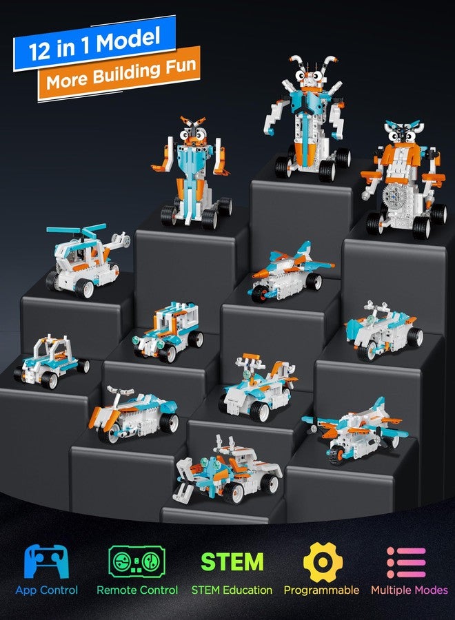 okk Robot Building Toys for Kids, 12 in 1 Stem Toys for Boys Age 8-12, APP & Remote Control Robot Building Kit, DIY Engineering Robotics kit, Programmable Kids Building Set Gifts for Boys Girls - Image 2