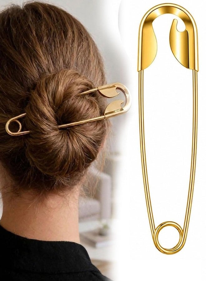 ZUGAD Hair Pins Anti Tarnish Oversized Stainless Steel Safety Pin Hair Clip Big Hairpin Clutcher Claw Buns Holder Updos Durable Alloy Juda Styling Tool Set for Women & Girls (ROSE GOLD) - Image 1