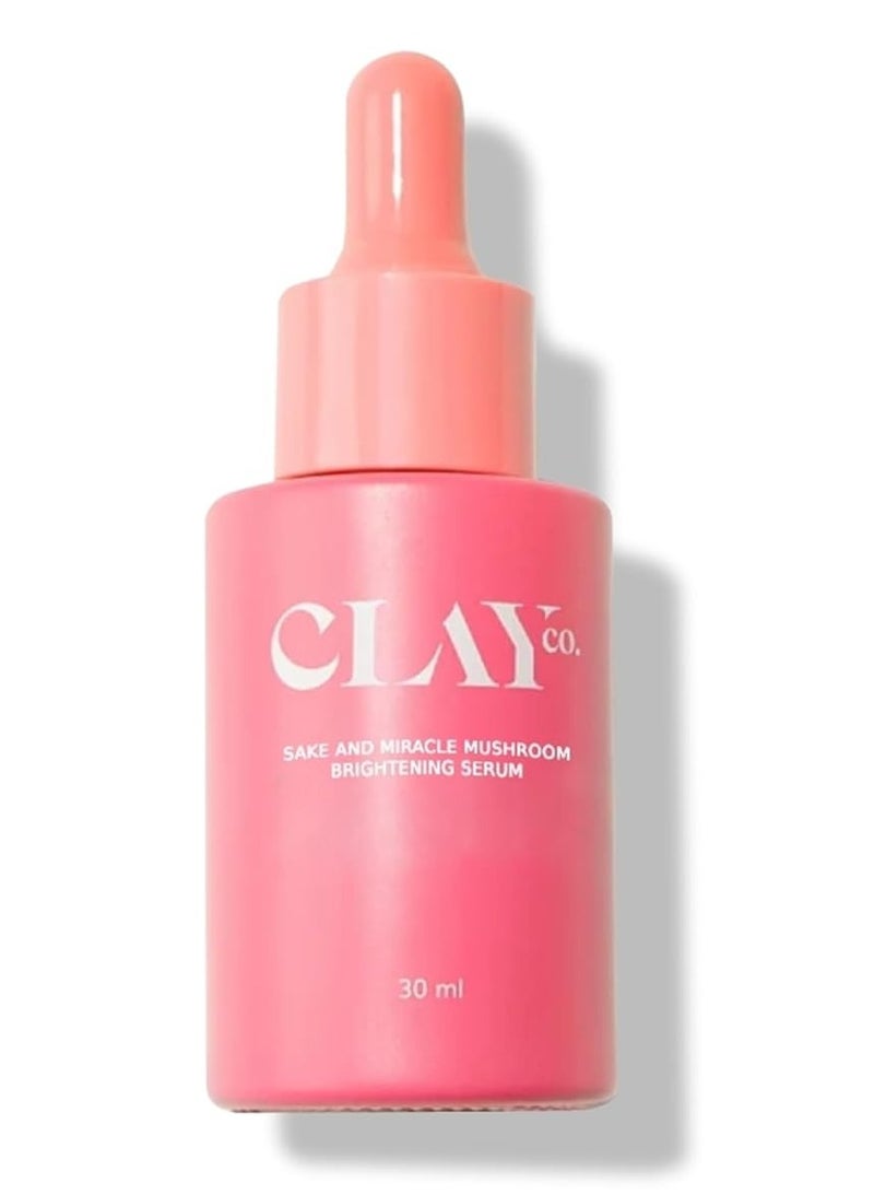Clayco Sake and Miracle Mushroom Brightening Serum with Niacinamide, Kojic Acid & Alpha Arbutin | Depigmentation, dark spots and age spots | Japanese Skincare Routine For Men & Women | Vegan & Sulphate Free (30 ml) - Image 1