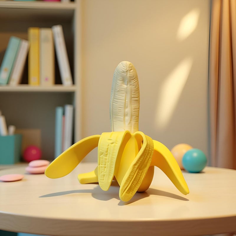 Cldaisy Yellow Banana Elastic Simulation Squeezing Simulation Fruits Ornaments, Stretchy Soft Banana Ornaments Antistress Decompression Sensory Vent Ornaments Reliever for Adults，Novelty and Gag Accessories - Image 3