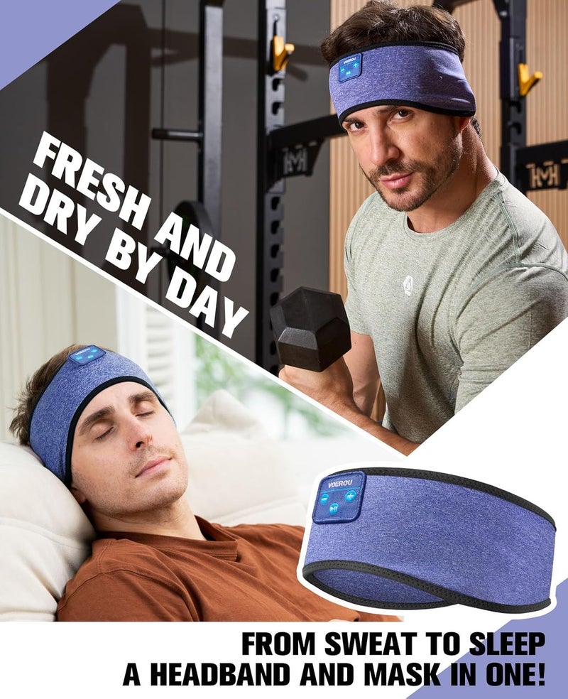 Voerou Sleep Headphones, Bluetooth 5.4 Headband for Men Women, Ultra Soft Sleeping Headphones Wireless Music Headband Headphones for Yoga Sports Side Sleep Christmas Birthday Cool Tech Gadgets Gifts - Image 3