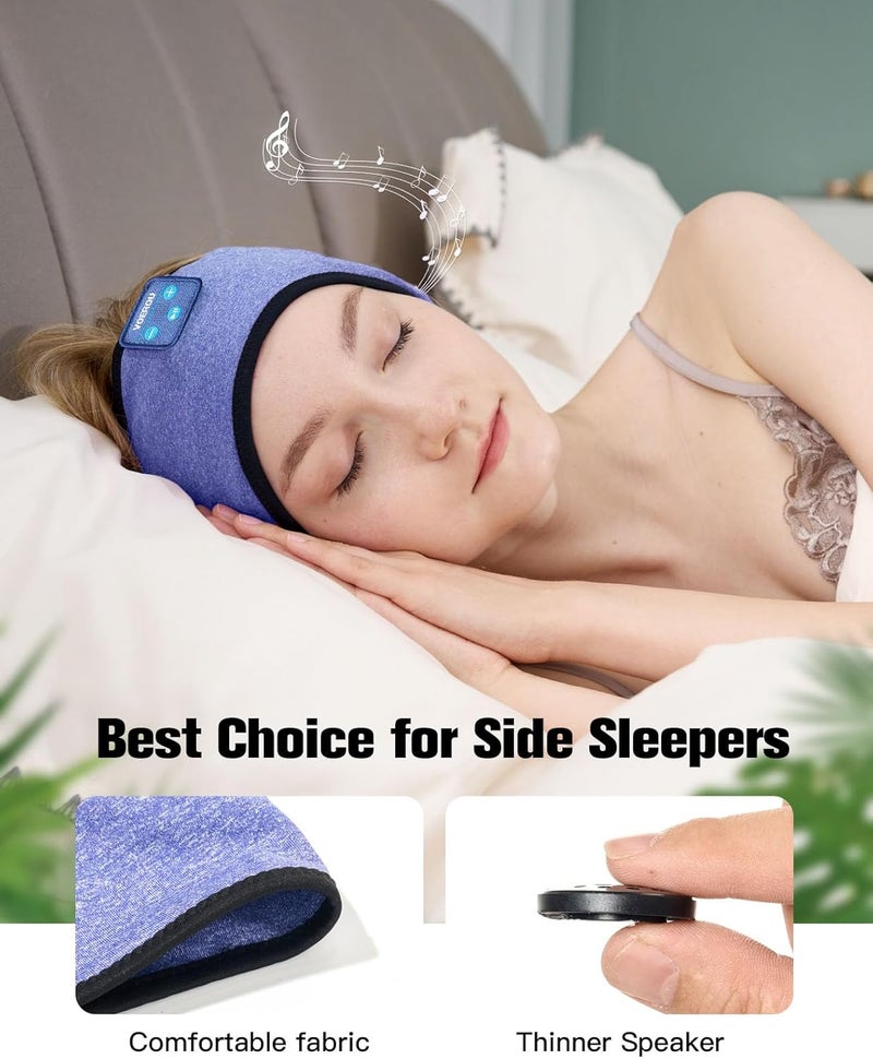 Voerou Sleep Headphones, Bluetooth 5.4 Headband for Men Women, Ultra Soft Sleeping Headphones Wireless Music Headband Headphones for Yoga Sports Side Sleep Christmas Birthday Cool Tech Gadgets Gifts - Image 2