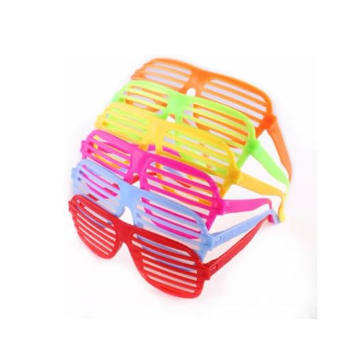 Wanna Party Brite Neon Round Shutter Shades - 6pc - Image 1